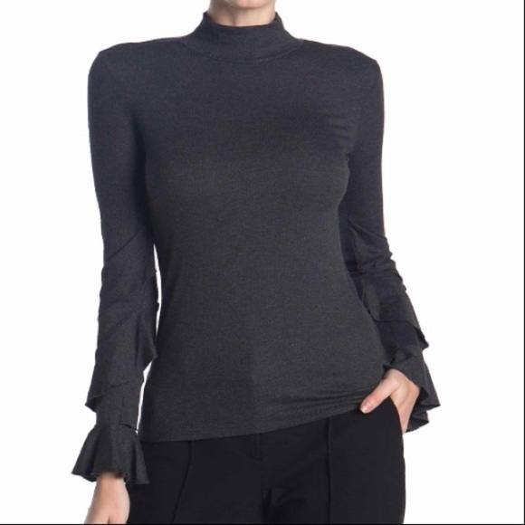1. State Tops - 1. State Top XXS Ruffle Sleeve Rib Knit Top New with tag